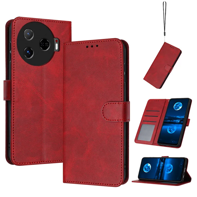 Magnetic Flip Cover Leather Case For Tecno Camon 30 Pro Camon30 Premier 5G CL7 CL9 Cases Solid color Skin Feel Wallet Bags 2024