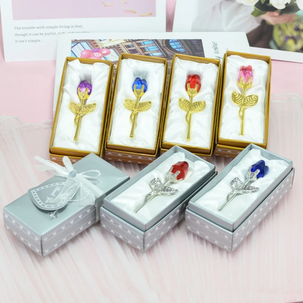 10 Colori di Rose in Cristallo, Statuette Artigianali, Bomboniere per San Valentino, Regalo per l'Amore, Souvenir, Decorazione per Casa e Matrimonio