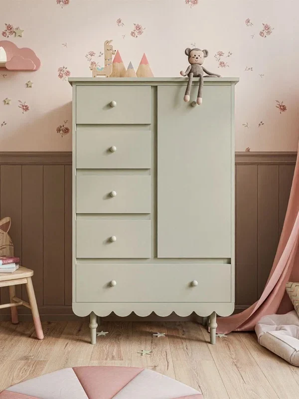 DSA simple wind solid wood chest of drawers light green storage bedroom study white storage cabinet