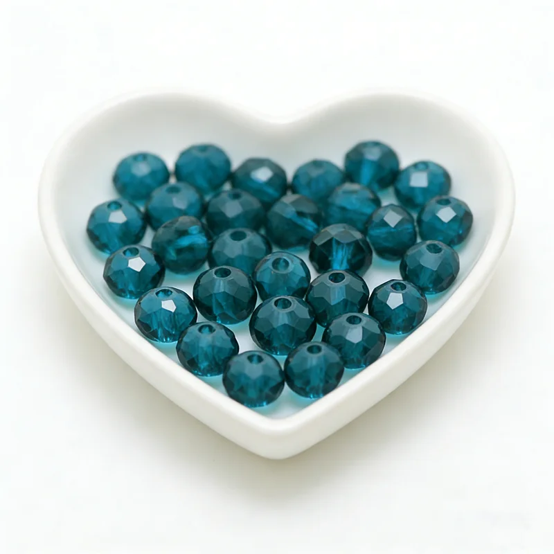 Peacock Blue 2mm 4mm 6mm  8mm 10mm 12mm Rondelle Glass Crystal Beads DIY Jewelry Accessories Loose beads
