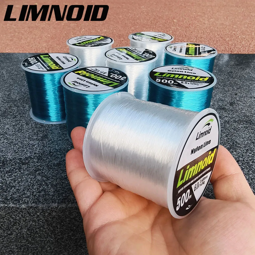 Limnoid 500m Nylon Fishing Line Invisible Design 6.8lb-39.6lb Abrasion Resistant Smooth Casting for Bass Carp Pike Fishing