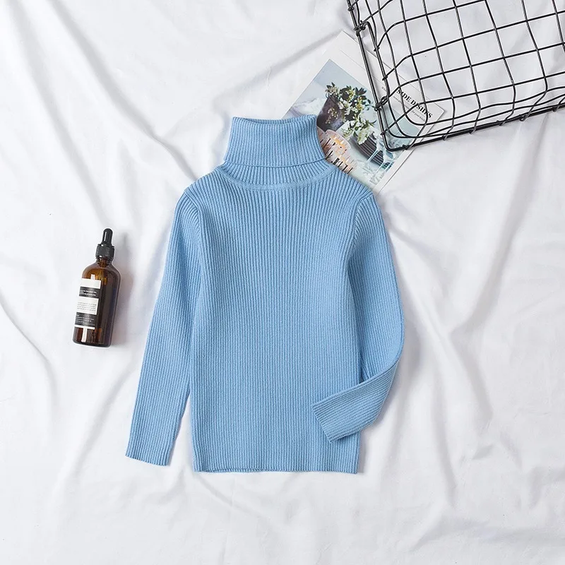 UNITIM Herbst Winter Kinder Mädchen Pullover Säugling Baby Mädchen Bonbonfarben Rollkragenpullover 1-6 Jahre Mädchen Einfache Lässige Strickwaren – Detail 13