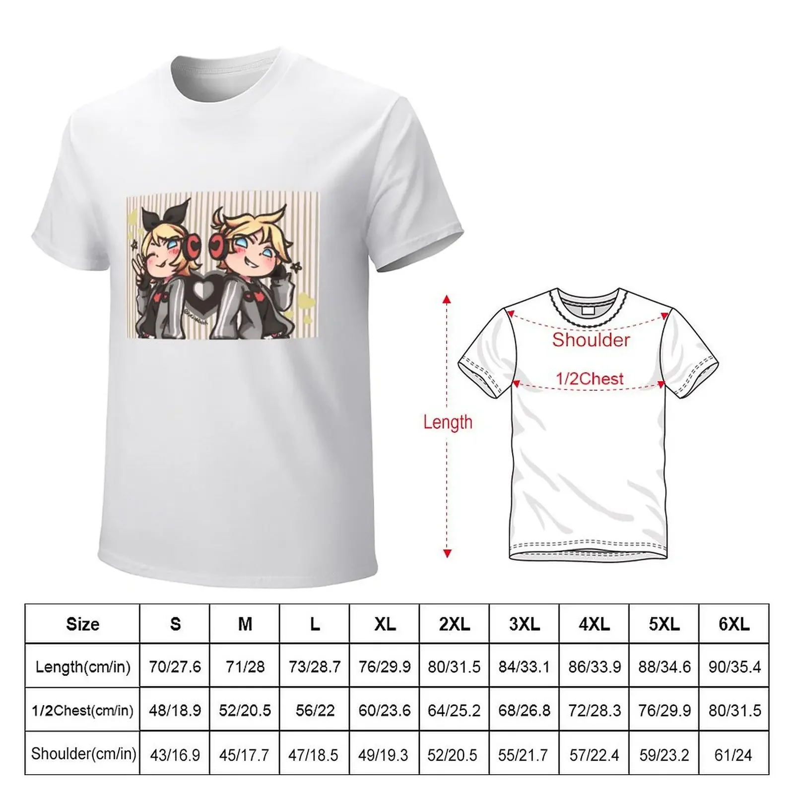 Rin and Len T-Shirt summer clothes customs t shirts for men graphic