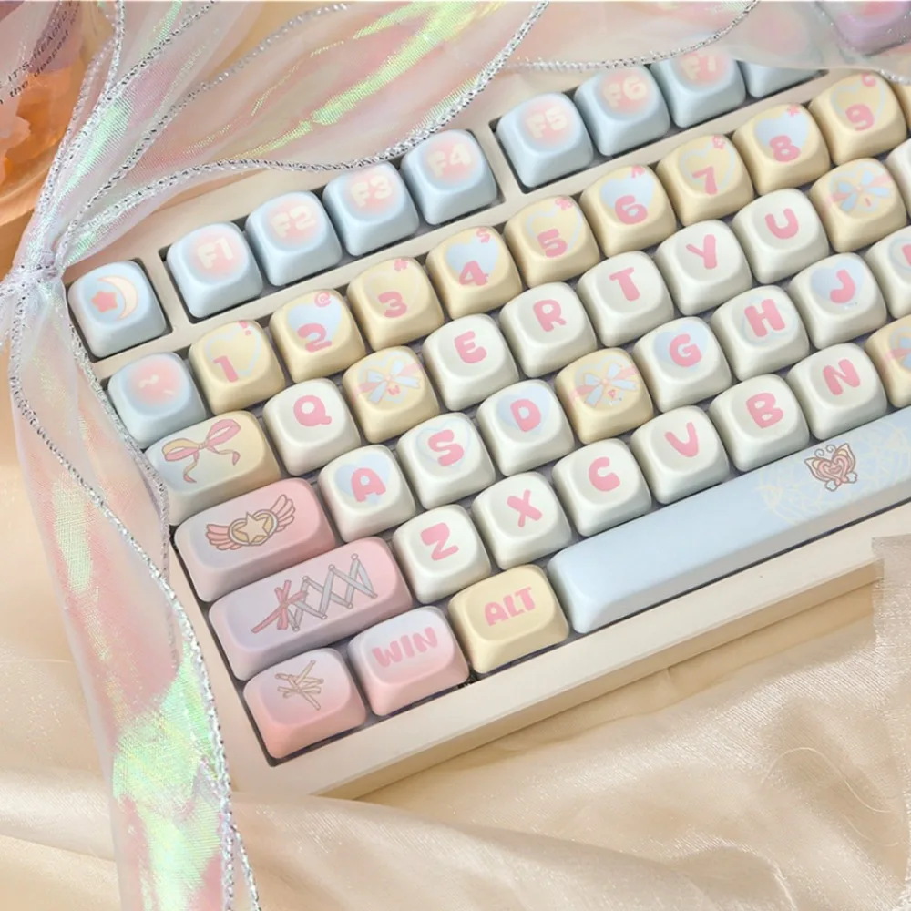 131 keys, magic Urala, girl keycaps MOA PBT sublimation keycaps, custom mechanical keyboard MX Switch keycaps