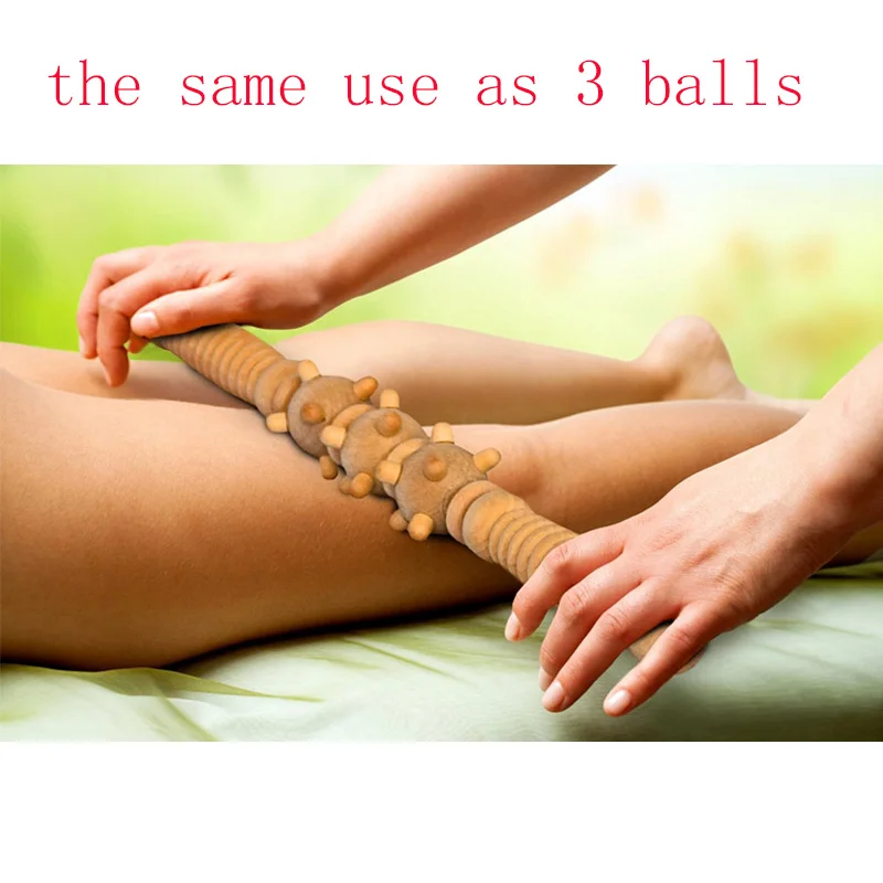 42cm 6 Small Balls Massage Therapy Acupressure Myofascial Release Tools Lower Back Neck Self Massager Muscle Roller