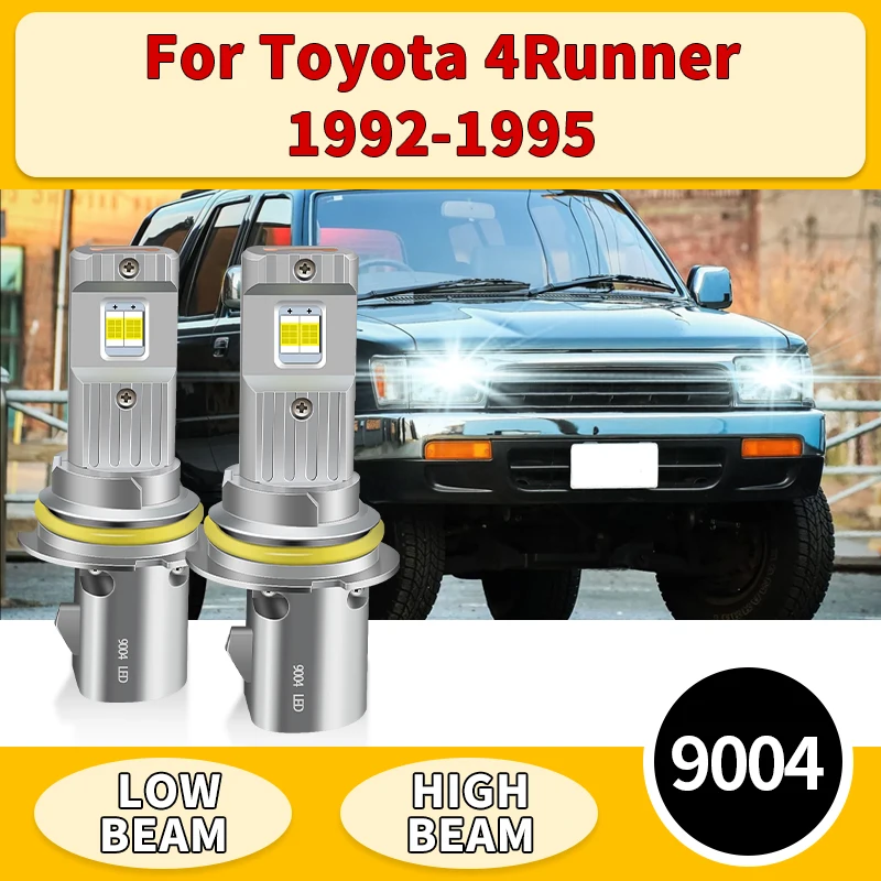 

2PC 9004 HB1 LED Headlight Bulbs For Toyota 4Runner 1992 1993 1994 1995 White High Low Beam Plug & Play 12V Auto Canbus with Fan