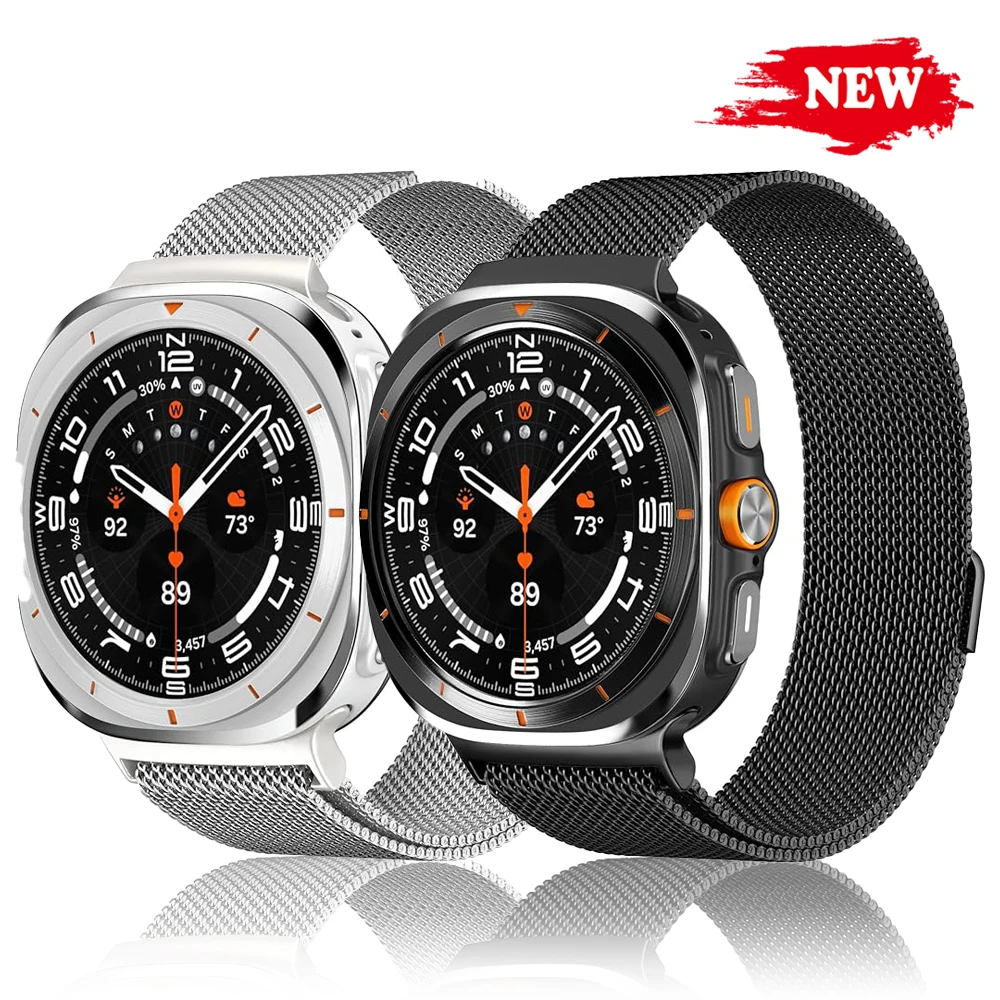 No Gaps Stainless Steel Strap for Samsung Galaxy Watch Ultra 2 Magnetic Straps For Galaxy Ultra 2025 2024 47MM Metal Bracelet