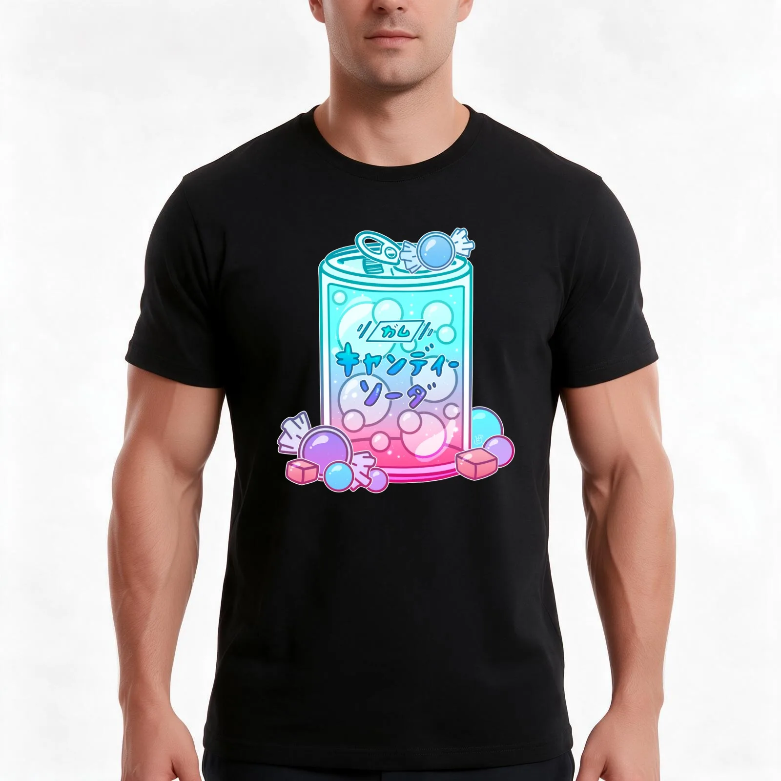 Bubblegum Soda T-Shirt Summer Casual Cotton Tee Oversized Streetwear Tops Vintage Graphic Print Loose Fit Short Sleeve