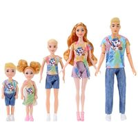 Hot Sale 5 Person Families Set Kids Toys Younger Brother Sister Mon Dad Children Game Best Birthday Present For Children DIY