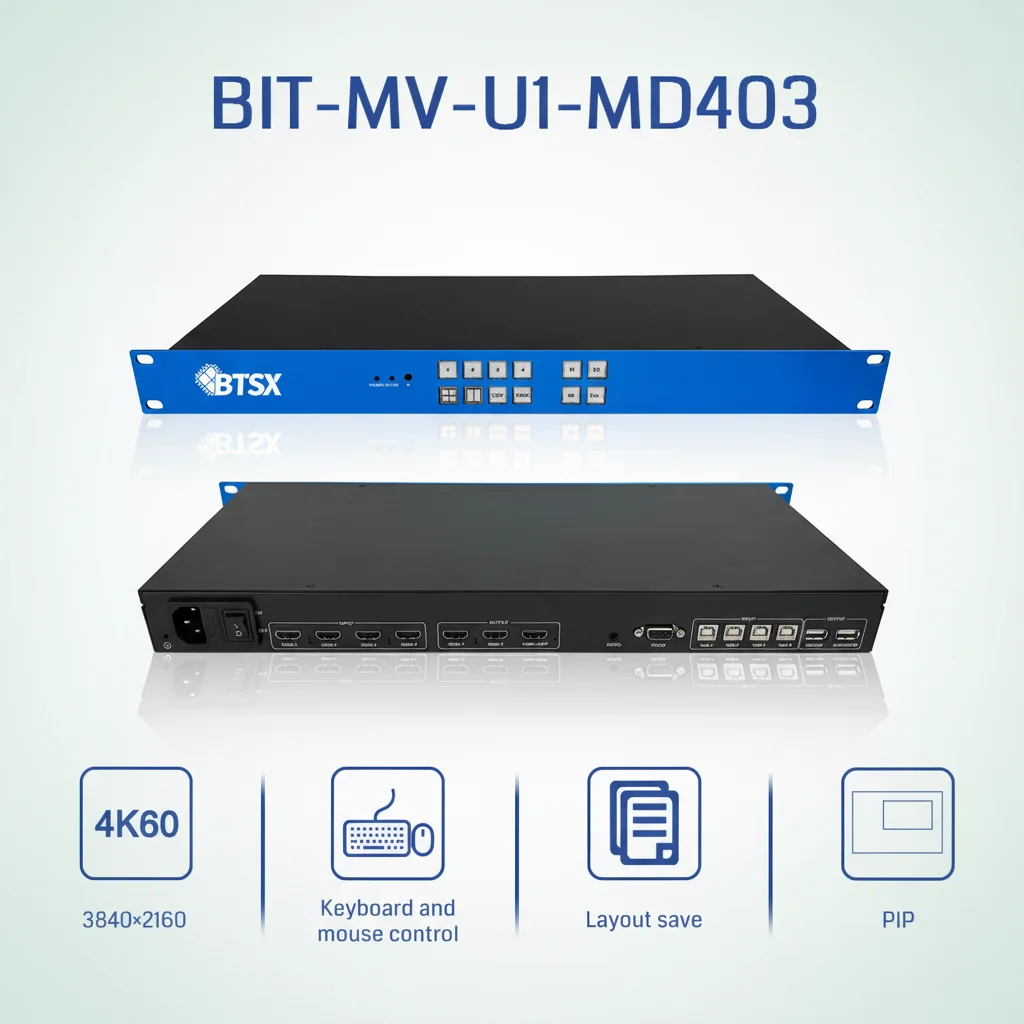4K60 HDMI Multi-Window Video Processor for Conference Rooms with Flexible Layouts and Professional AV Performance