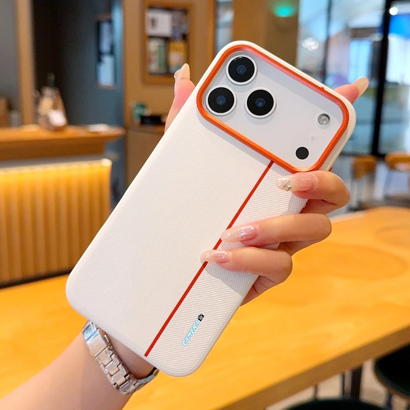 

Профессиональный деловой чехол из искусственной кожи с текстурой и цветными блоками для IPhone Air 17 Pro 17 Pro Max, устойчивый к царапинам ультратонкий чехол