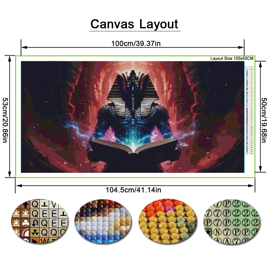Egyptian Pharaoh Icon Large Size Diy Diamond Art Painting Kits New Collection Mosaic Embroidery Picture Full Square Round Drill