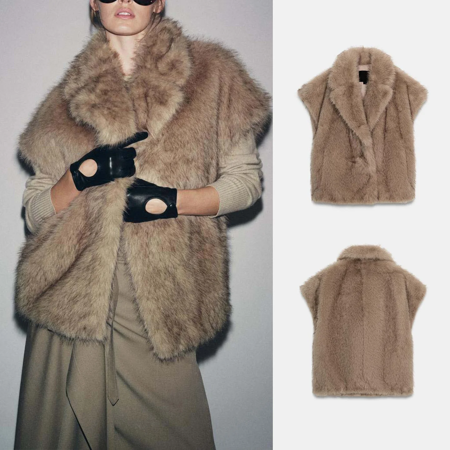 

ort Svel жилет из искусственного меха, новый осенне-зимний женский модный жилет с откидным воротником из синтетической замши с эффектом замши 222243