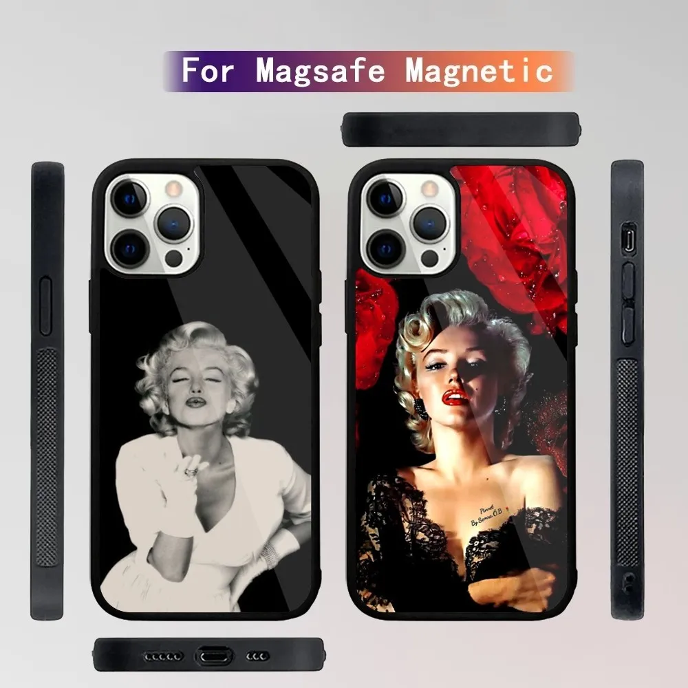 M-Marilyn Monroe  Phone Case For iPhone 16,15,14,13,12,11,Plus,Pro,Max Mini Magsafe Magnetic Wireless Charging