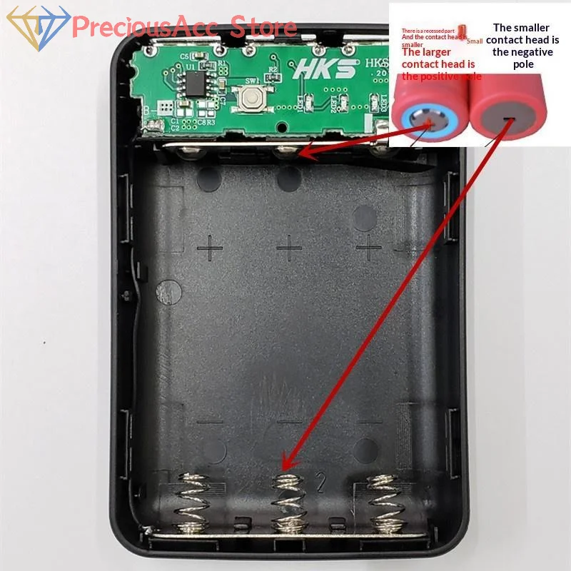 3*18650 Power Bank Case DIY Battery Holder Box with 3 USB Ports for Emergency Phone Charging Portable Backup Supply