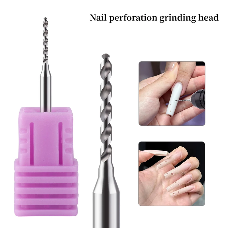 Nail Art Perforation Grinding Head Tungsten Steel Nail Drill Bits DIY Punk Style Nail Charms Manicure Tool Machine Accessories