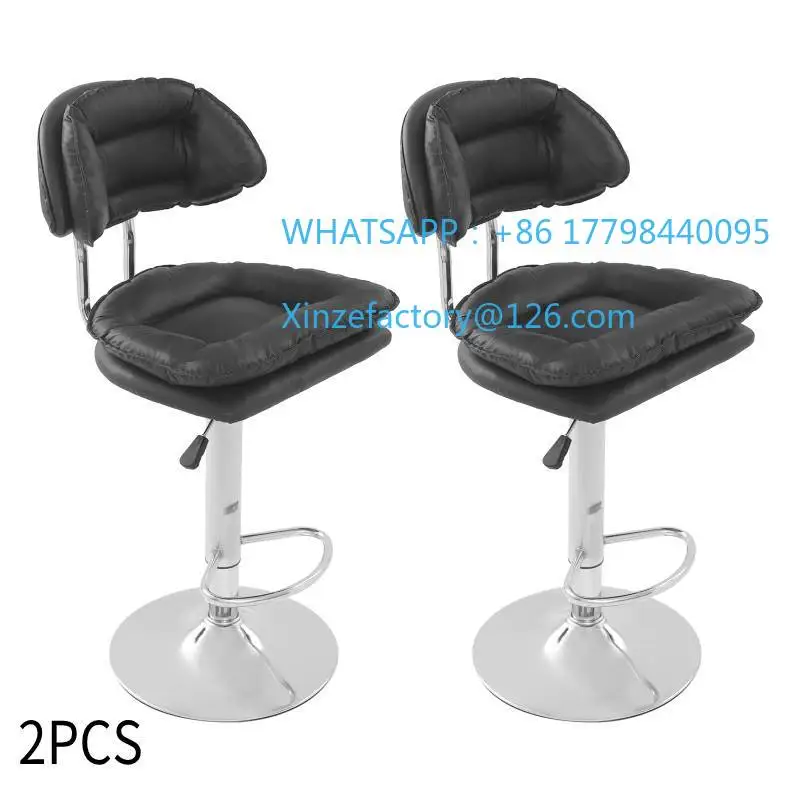 

Customizable Height Adjustable Bar Stool 360° Rotatable Chair 2 Pcs Bar Stools