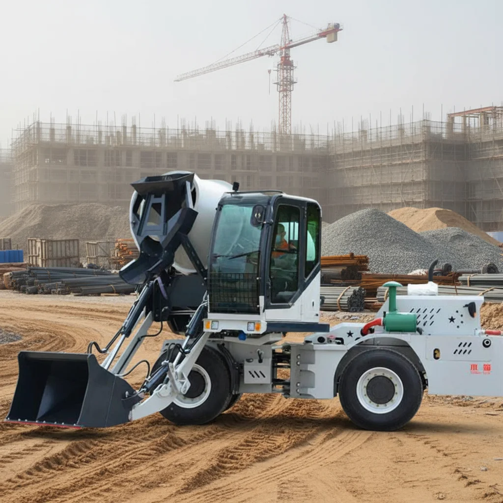 Customized Self Loading Concrete Mixer Truck With Comfortable Driving Cab