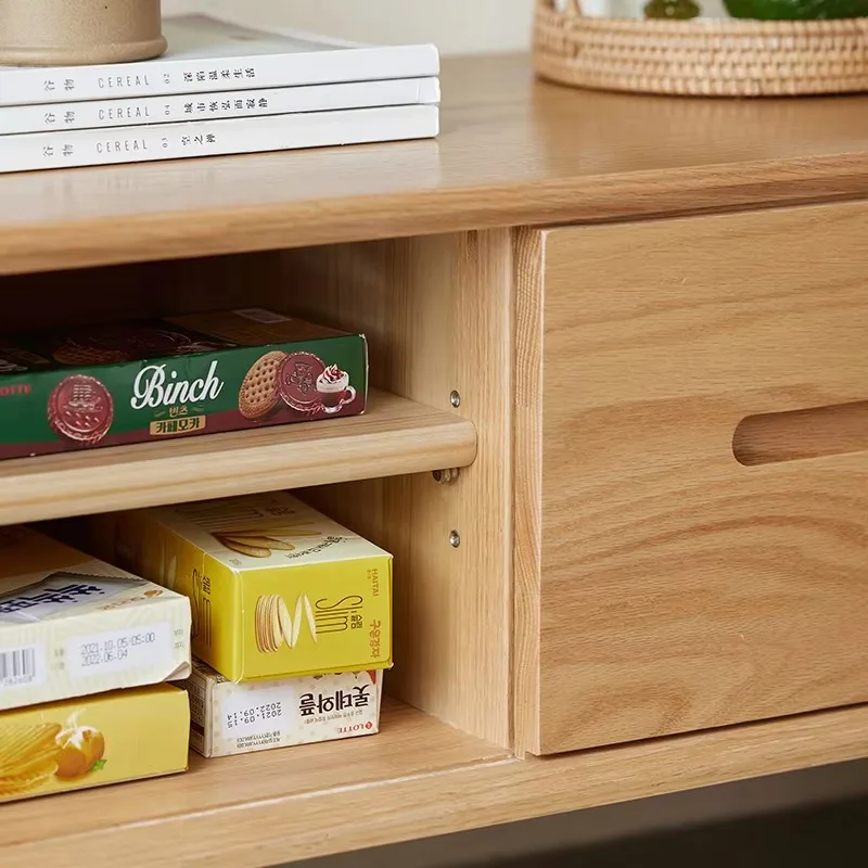 A1081 بسيط الشمال نمط الصلبة البلوط الخشب أثاث غرفة المعيشة خزانة التلفزيون مع 2 أدراج 2 أبواب حامل تلفاز حديث #4