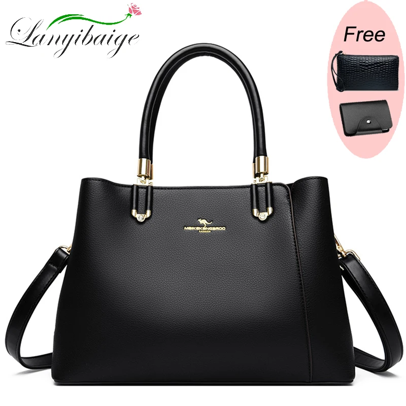 Designer Genuine Leather Messenger Bags For Women High Capacity Handbags Travel Luxury Cowhide Crossbody Bag Female Shoulder Bag