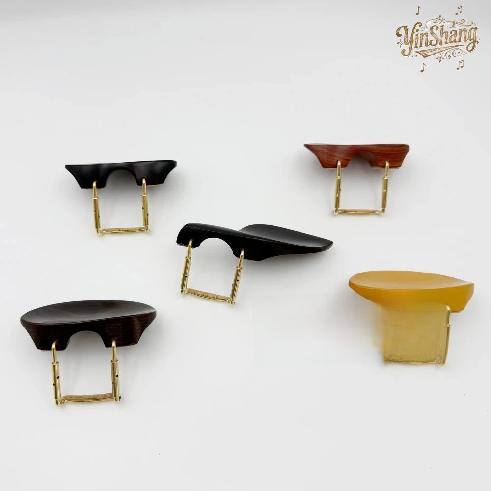 4/4 حجم اليد اليسرى الكمان Chinrest مع حامل دعامة تثبيت مشبك الفلين الأبنوس خشب الورد استبدال Chinrest لعازفي الكمان اليد اليسرى