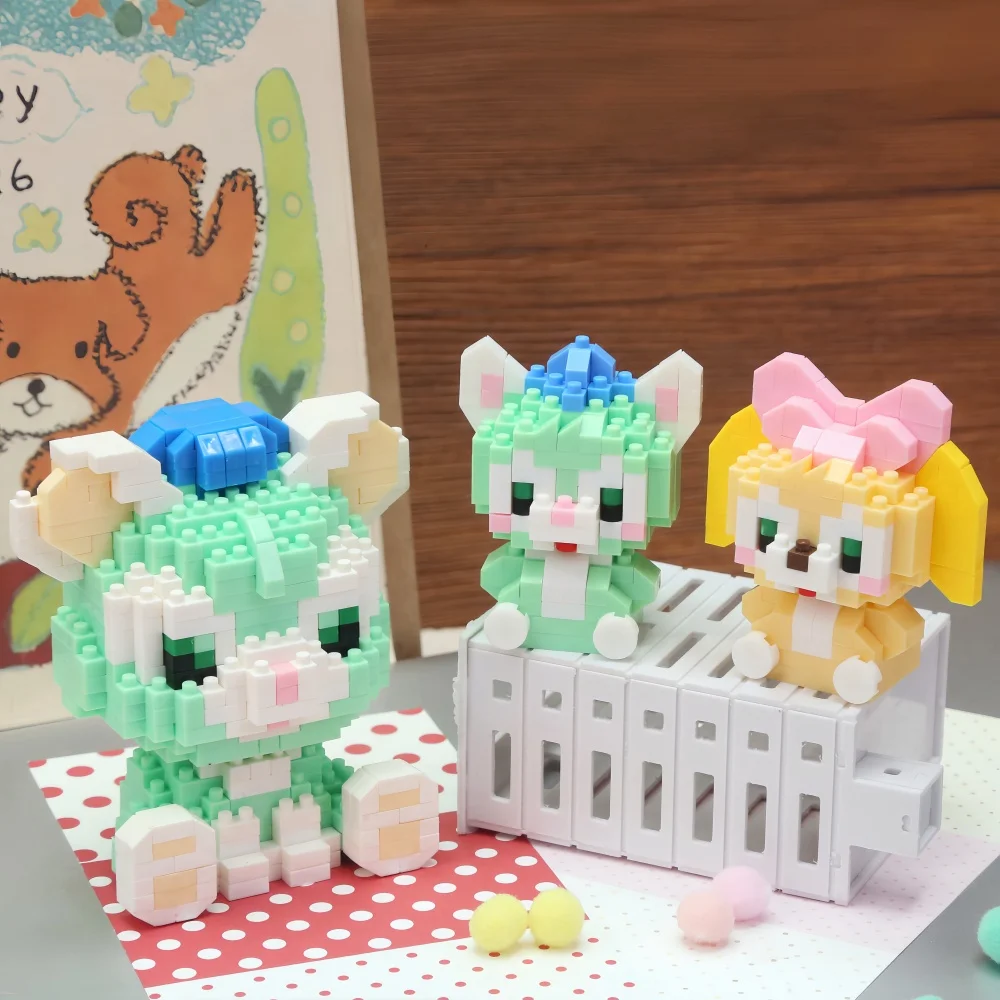 Disney LinaBell Building Blocks Anime Winnie Cartoon Mini Action Children\'s Figures Blocks Bricks Assemble DIY Toys Gift
