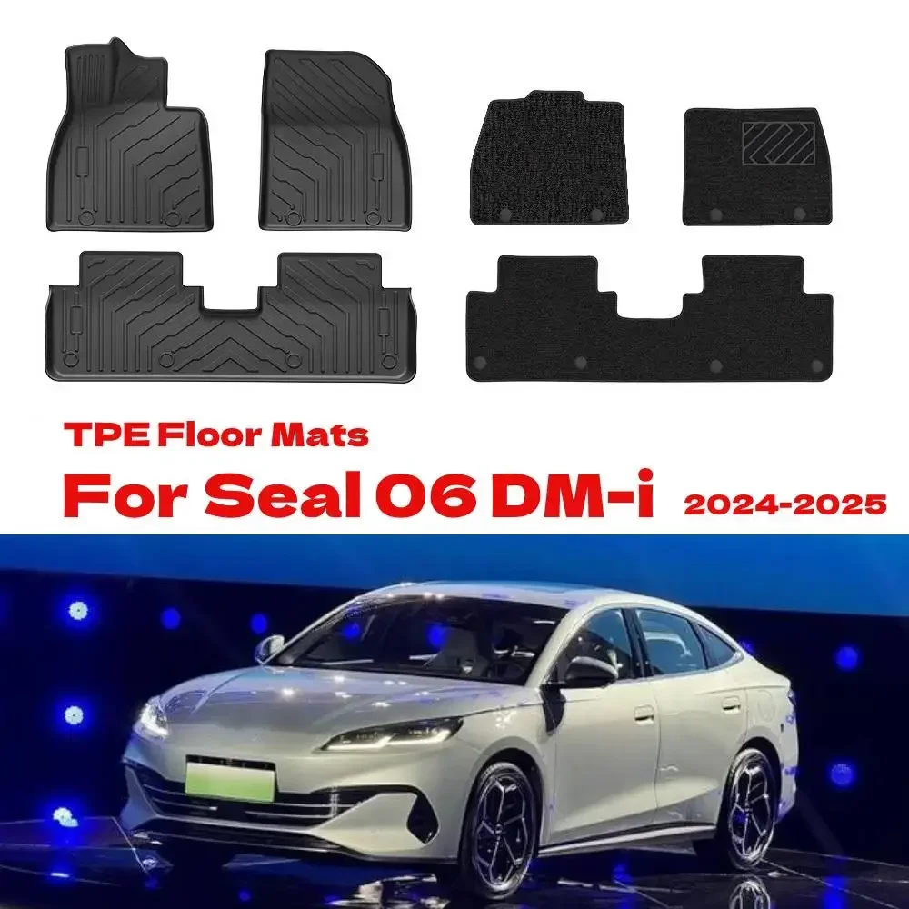 

Для BYD Seal 06 DM-i 2024-2025 Автомобильные коврики и подкладка для багажника, TPE 3D Seal 06 DM-i Коврик для ног Водонепроницаемый лоток без запаха