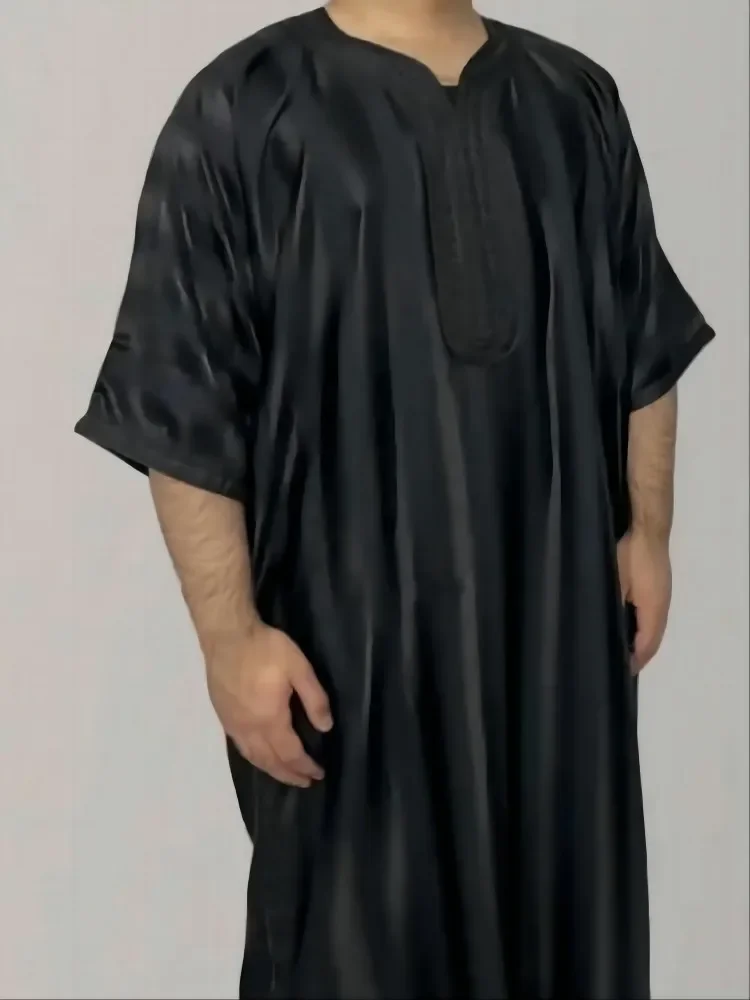 Vestido Kaftan marroquino bordado masculino, vestido longo muçulmano, moda Jubba Thobes, roupa islâmica, Eid Prayer, vestido novo, 2022