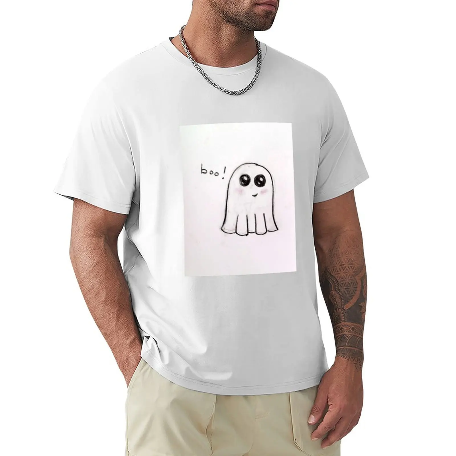 Ghostie T-Shirt oversized cute clothes plain black t shirts men