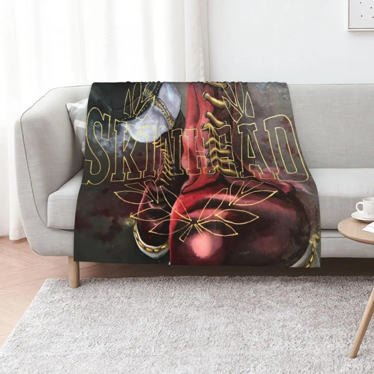 Skinhead boots, contemporary painting Throw Blanket Luxury St heavy to sleep Travel Luxury Brand Plaid Thin Blankets