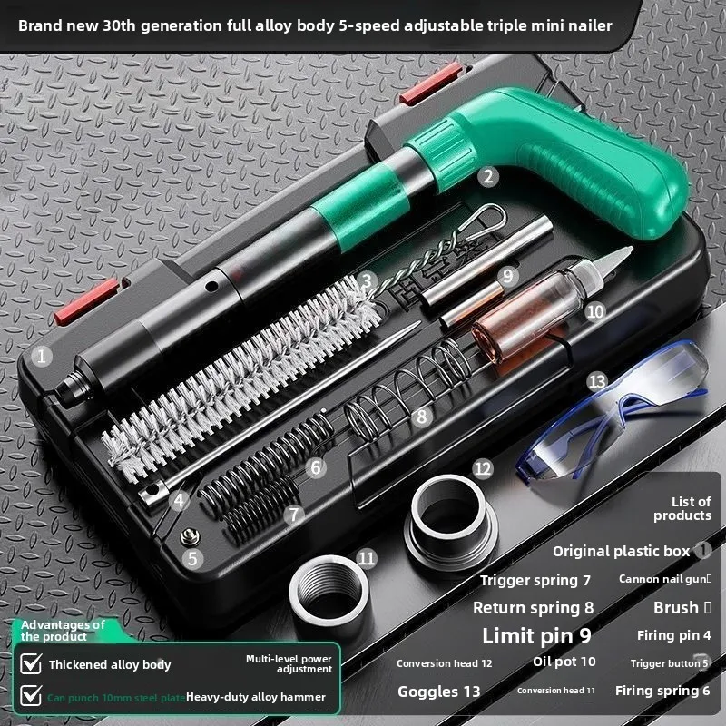 Muffler Mini Gun Nail Gun Almighty King New Type Nailing Ceiling Artifact Integrated Gas Steel Nail Special Gun Concrete