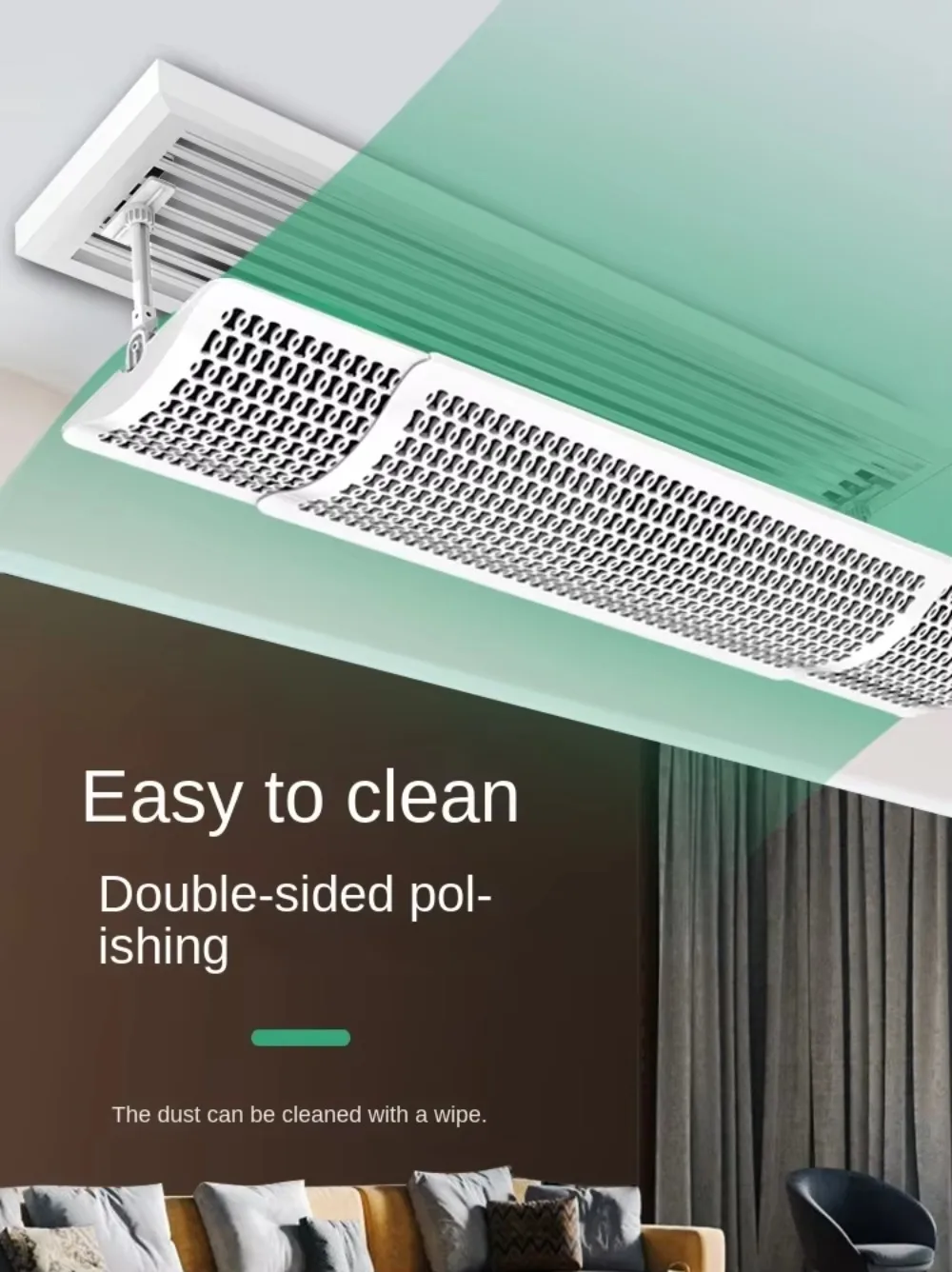 Central Air Conditioner Wind Deflector Windshield Duct Type Outlet Baffle Anti-Direct Blowing Top Wind Universal Air Guide