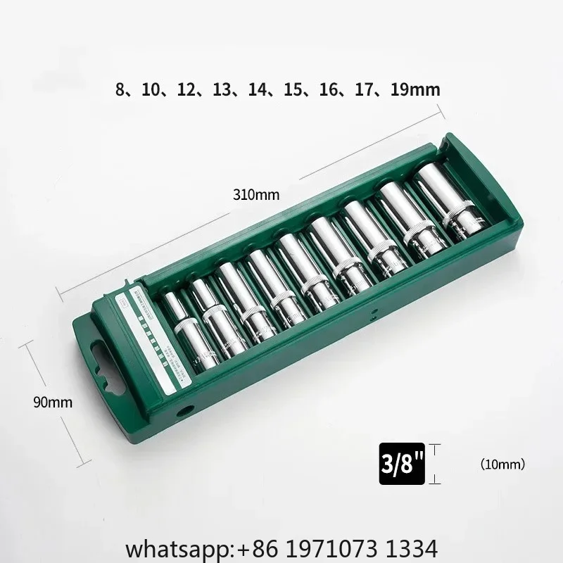 1/2 1/4 3/8 Inch Hex Socket Ratchet Wrench Head Set Long barrel Stub barrel professional Chrome-vanadium steel Hard Storage Box