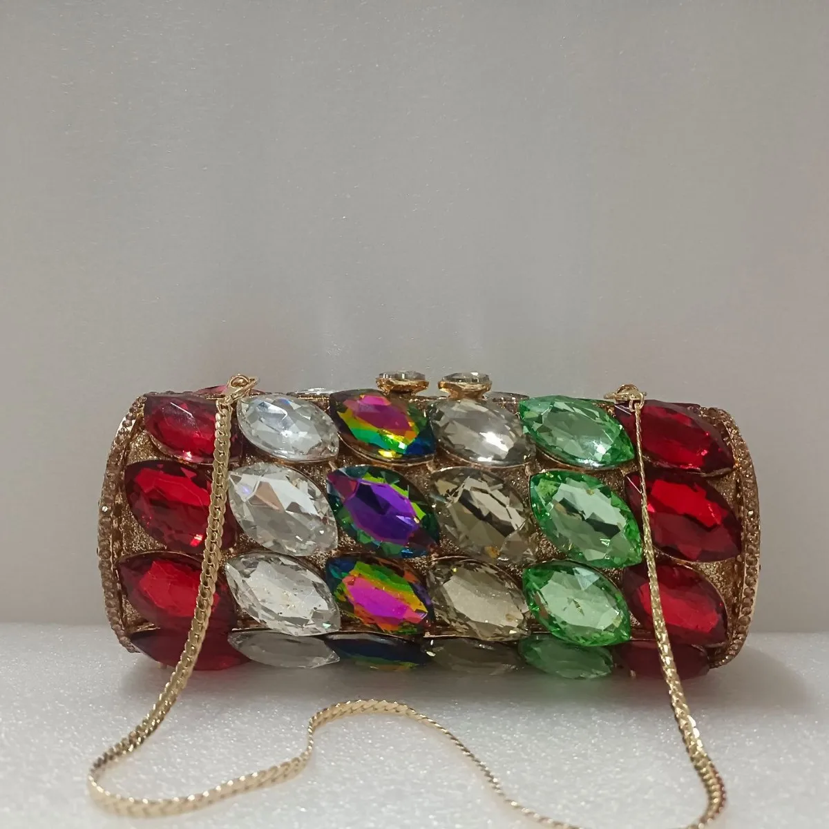 New diamond-encrusted dinner bag empty metal hard box diamond bag banquet dress