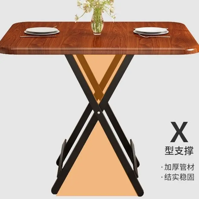 Folding Table Household Small Apartment Simple Table Portable Dining Table Simple Outdoor Stall Square Tables Wood Tables Mesas