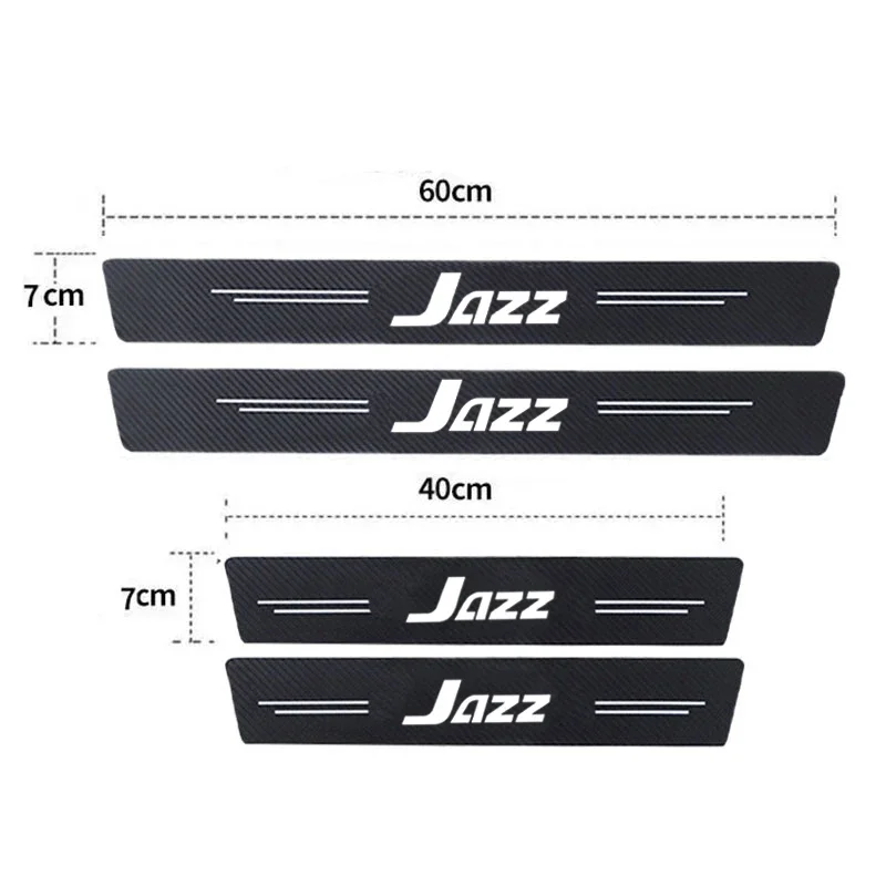 Luminous Car Threshold Door Pedal Strips for Honda Jazz Logo Rear Trunk Sill Bumper Protector Sticker Anti-Scratch Guard Decals