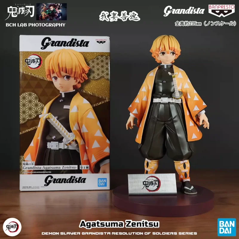 Bandai Genuine Banpresto Demon Slayer Anime Figure Grandista Agatsuma Zenitsu Action Toys Collectible Model Toy Boys Girls Gift