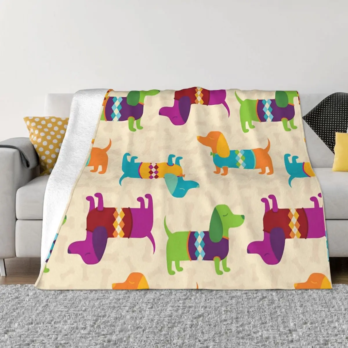 

Badger Dachshund Dog Blanket 3D Print Soft Flannel Fleece Warm Sausage Lovers Throw Blankets for Home Bedroom Couch Bedspreads