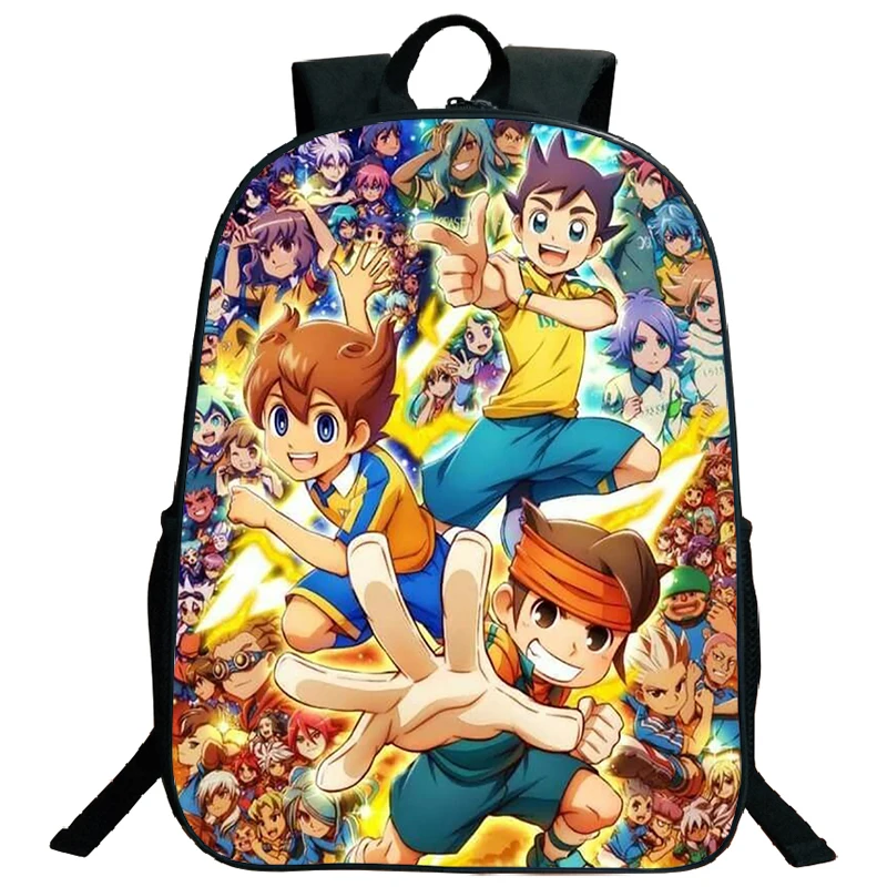 Lightweight Inazuma Eleven Go Printed Backpack Large Capacity Student School Bags for Boys Girls Laptop Bagpack Kids Bookbag