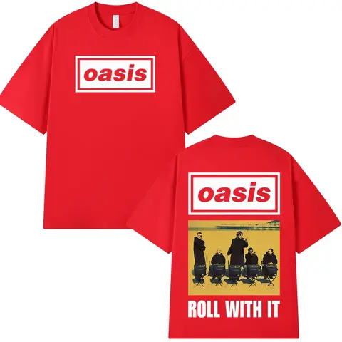 OASIS Live 25 Tour 2025 Vintage T-shirt Men's Woman Casual Cotton T-shirt Clothes Hip Hop Streetwear Short Sleeve Tees Fans Gift