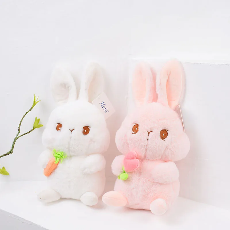 new cute soft rabbit hold radish flower plush funny cushion sweet Pillow lifelike Comfort doll Bedroom Decoration birthday gift