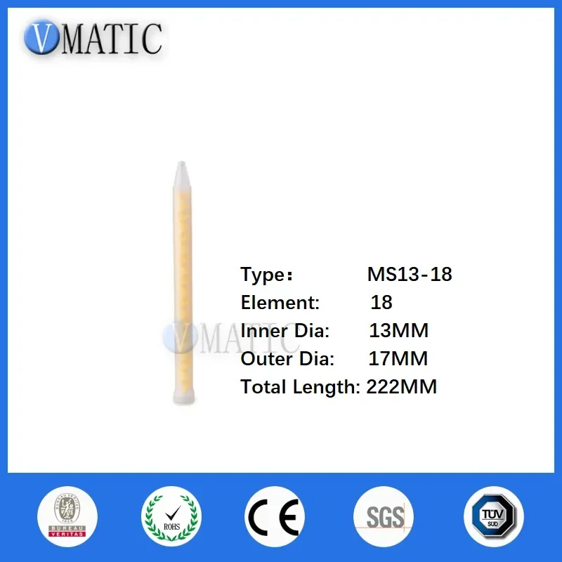 ‌Industrial Static Mixing Nozzles MS13-18 | High-Flow Epoxy Dispensing Heads (PTFE Core, 60mL/min) Free Shipping‌