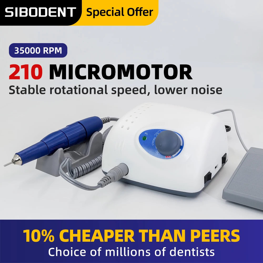 Dental Lab Micromotor Strong 210 Nail Drill 65W 35000 Machine Cutters Manicure Electric Nail Drill Milling Manicure Machine