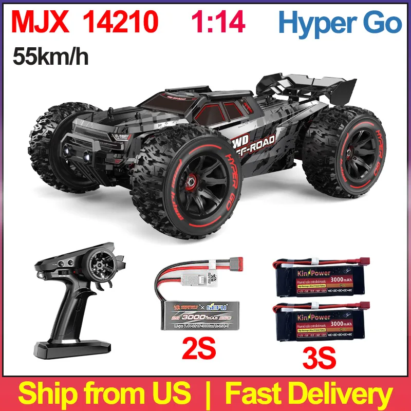 

MJX 14210 V3.0 Hyper Go 1/14 RC Car 75km/h Brushless 2.4G Remote Control 4WD Off-road Racing RC Truck Electric Toy Ship from US