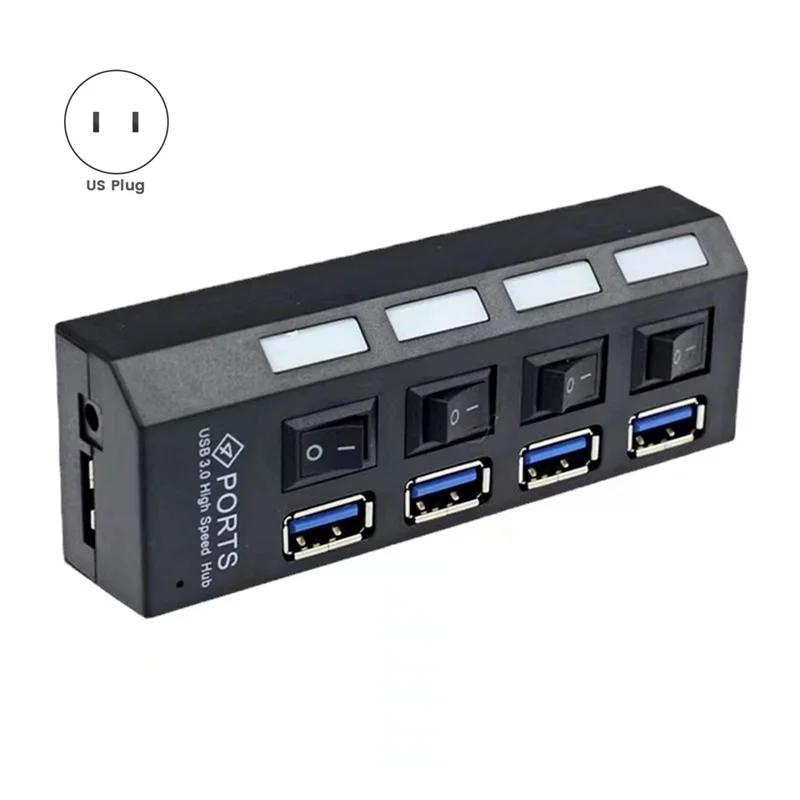 

M86K USB 3.0 Power Adapter 4 Ports Multi USB Splitter Hub 3.0USB Hub 50CM Cable Hub Docking Station US plug