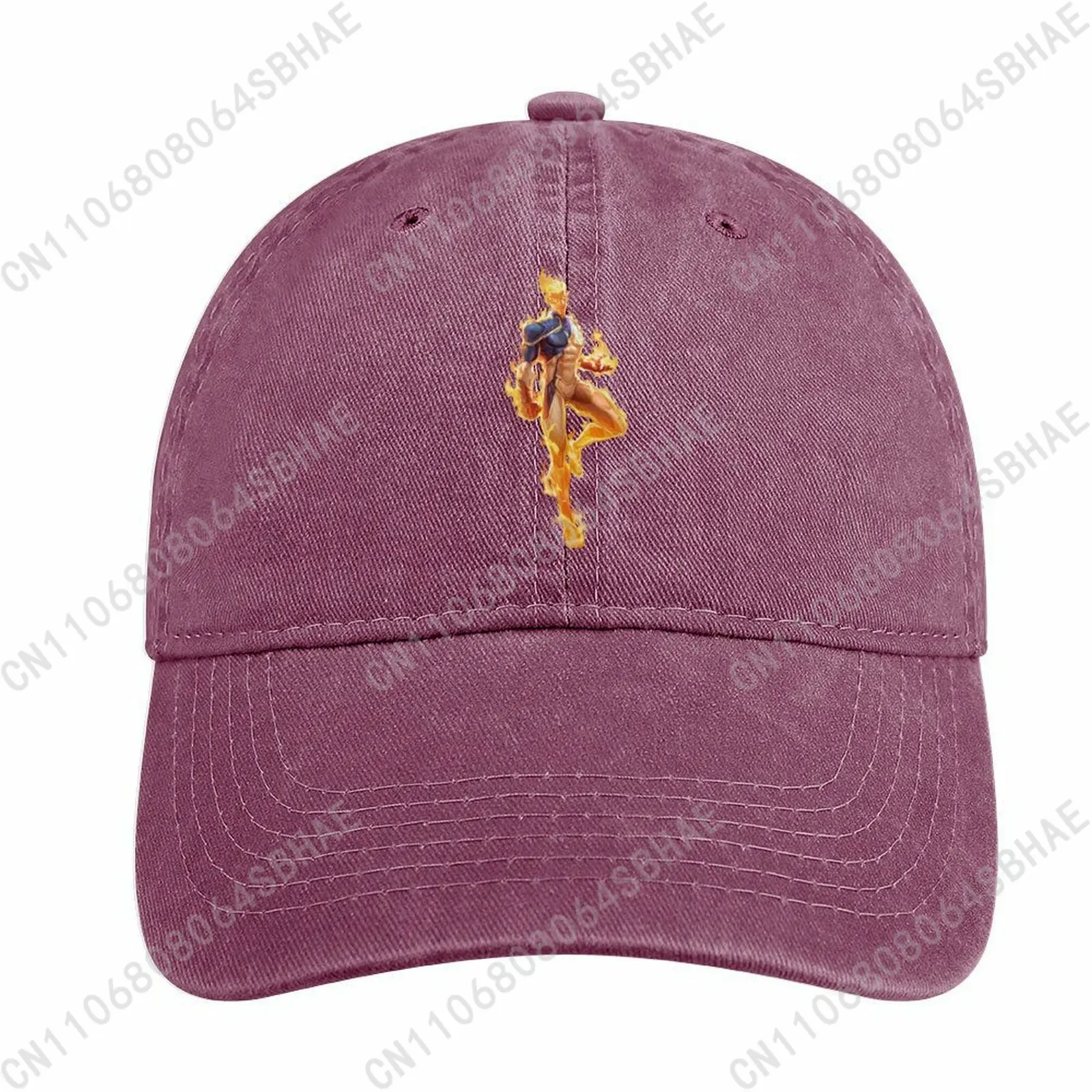 

Marvel Human Torch Washed Cotton Baseball Cap Vintage Dad Hat Men Women Retro Adjustable Denim Cap Streetwear Cosplay