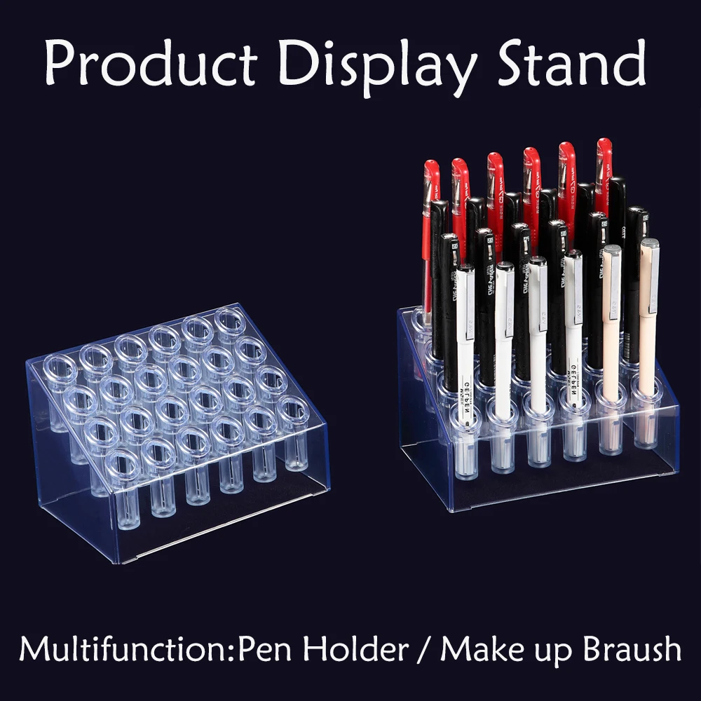 Acrylic Display Stand Holder Pen Make Up Brush Eyebrow Pencil Display Storage Durable Display Holder Household Organizer Tool