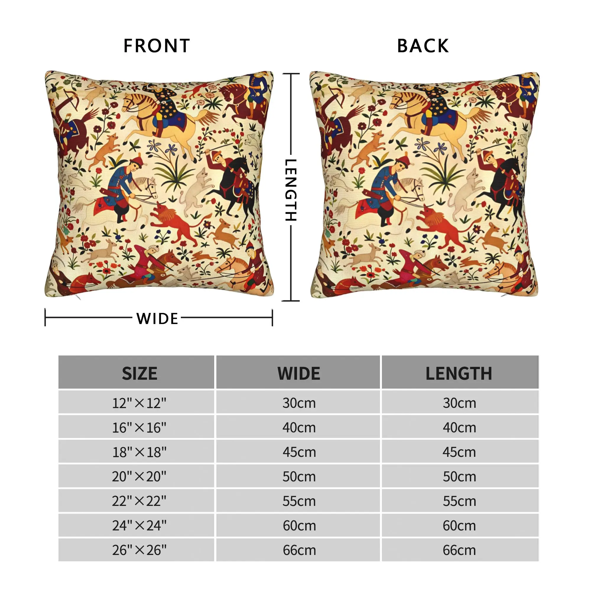 Pillow Case Persian Hunting Scene Carpet Comfy  Pillow Cover For Sofa Car Home Decor Morden Pillowcases