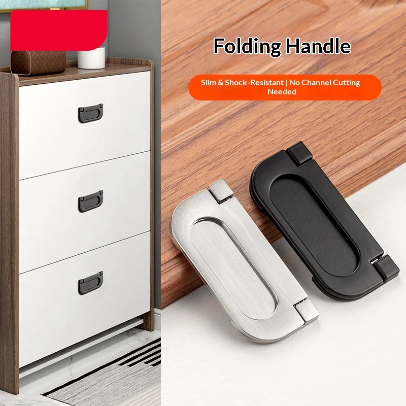Modern round Flip Handle For Open Cabinet Sub Door Drawer - Invisible Concealed Small Pull Ring - Simple Design Kitchen Bathroom