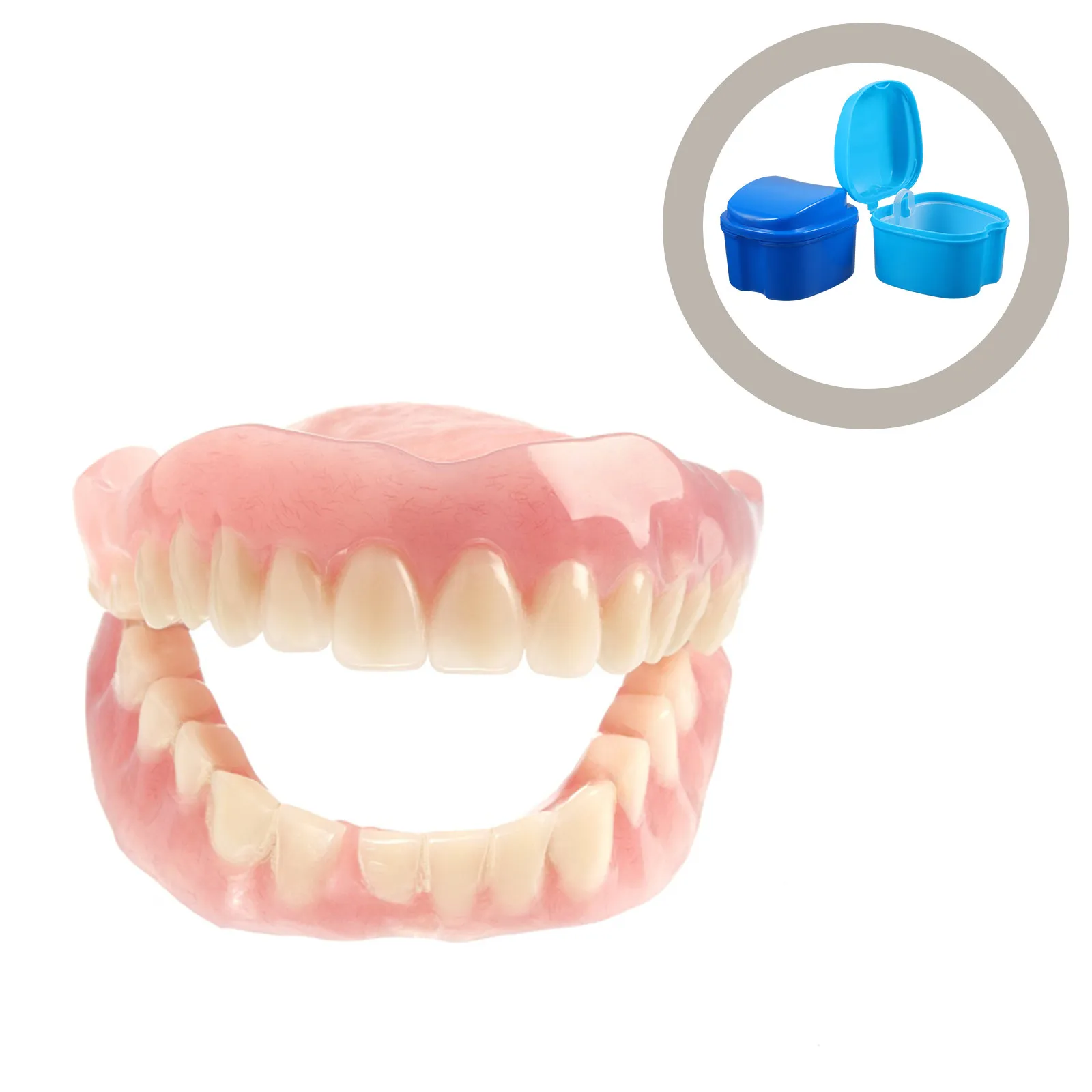 4Pcs Professional Denture Case Small Lightweight Denture Container with Cover for Soaking Storing Dentures Retainers Household